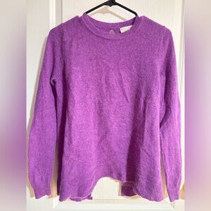 Oats by Cashmere Debra Hayburn Cashmere Open Tie Back Purple Sweater Size Small